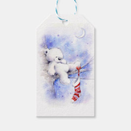 Weihnachtsbär in einem Baum Geschenkanhänger