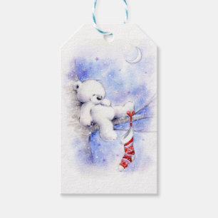 Weihnachtsbär in einem Baum Geschenkanhänger