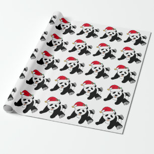 Weihnachtsbär in Weihnachtsmannmütze Niedliche K Geschenkpapier