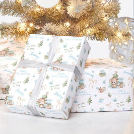 Weihnachtsbär Name Text Weihnachten Geschenkpapier