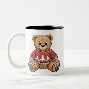 Weihnachtsbär Niedlicher Weihnachtsgeschenk Zweifarbige Tasse