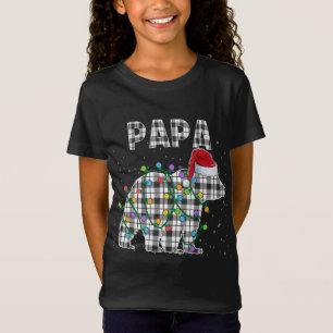 Weihnachtsbär Papa Schwarz-weißen Karierten Weihna T-Shirt