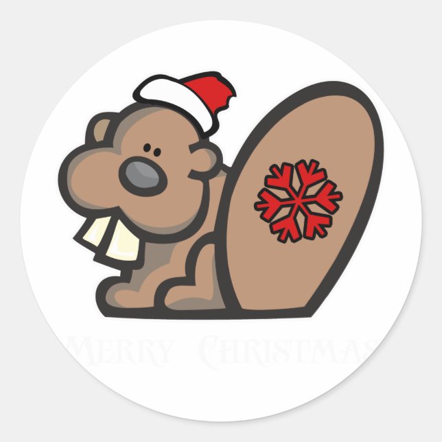 Weihnachtsbär Runder Aufkleber (Vorderseite)
