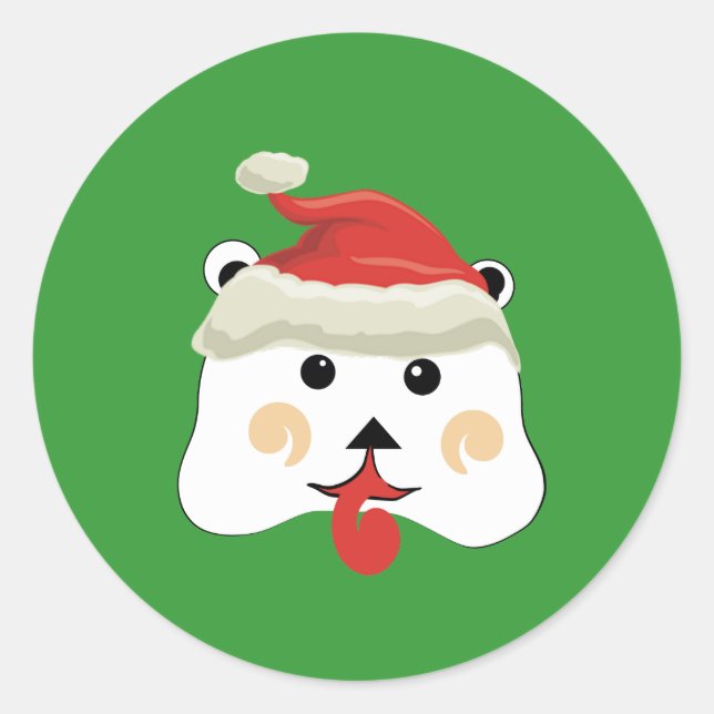 Weihnachtsbär Runder Aufkleber (Vorderseite)