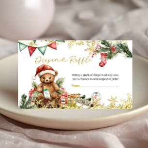 Weihnachtsbär Santa Junge Windel Raffle Begleitkarte