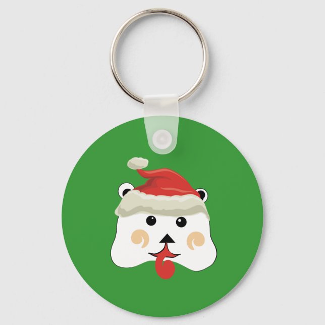 Weihnachtsbär Schlüsselanhänger (Vorderseite)