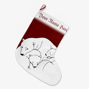 Weihnachtsbär Strumpf Custom Polar Bear Strumpf Großer Weihnachtsstrumpf