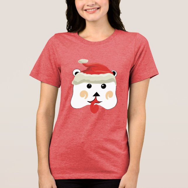 Weihnachtsbär Tri-Blend Shirt (Vorderseite)