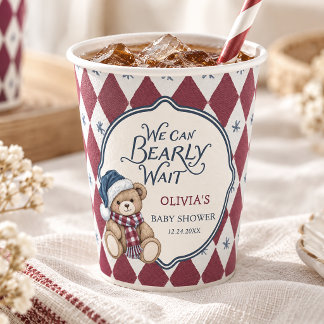 Weihnachtsbär Vorzeigebubi Babyparty Pappbecher