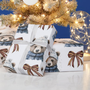 Weihnachtsbär-Wrap-Papier Winter Geschenkpapier