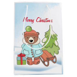 Weihnachtsbärchen mit Geschenktasche Mittlere Geschenktüte