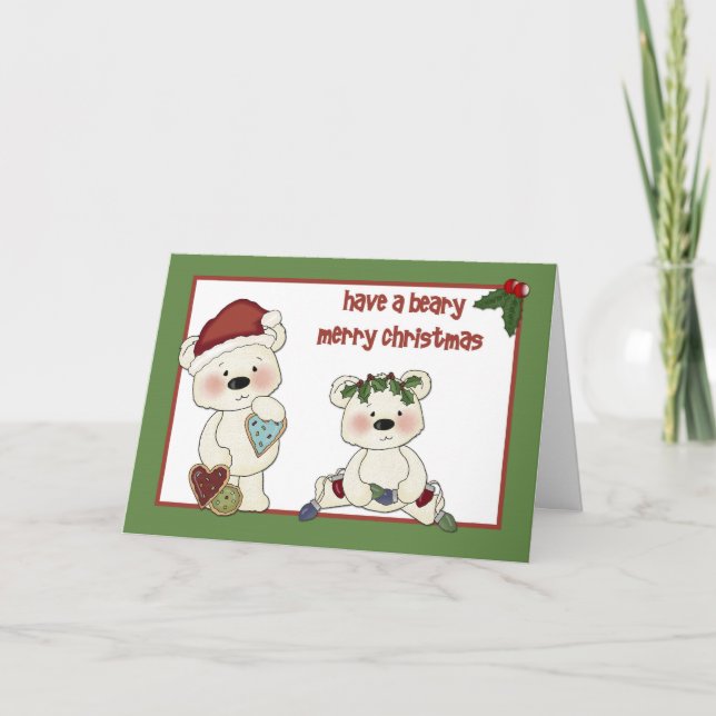 Weihnachtsbären Grußkarte Feiertagskarte (Vorderseite)