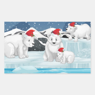 Weihnachtsbären Rechteckiger Aufkleber