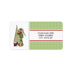 Weihnachtsbärenadresse Mailing Labels Adressaufkleber