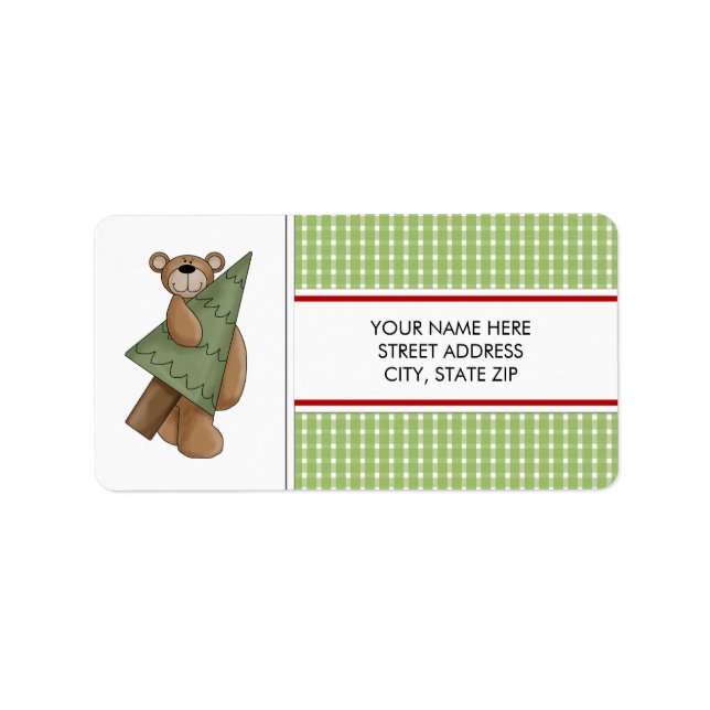 Weihnachtsbärenadresse Mailing Labels Adressaufkleber (Vorne)