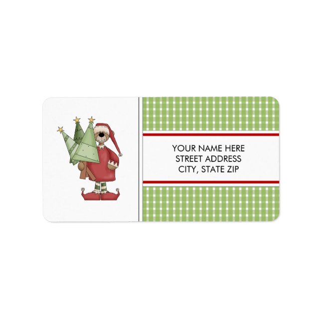 Weihnachtsbärenadresse Mailing Labels Adressaufkleber (Vorne)