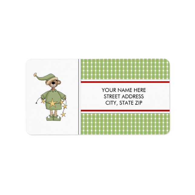 Weihnachtsbärenadresse Mailing Labels Adressaufkleber (Vorne)