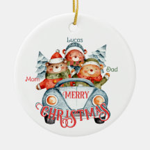 Weihnachtsbärenfamilie mit 3 Namen