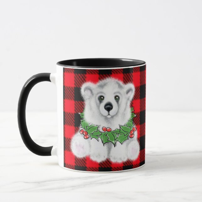 Weihnachtsbärenkuchen, Holly-Beeren-Kranz Tasse (Links)