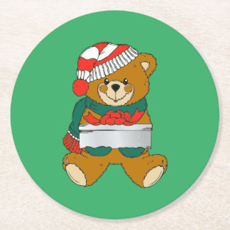 Weihnachtsbärenpapier-Untersetzer Runder Pappuntersetzer