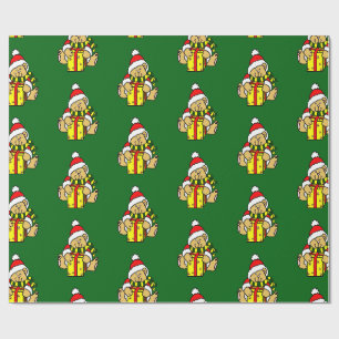 Weihnachtsbärenwackelpapier Geschenkpapier