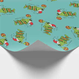 Weihnachtsbarsch Fischen Niedlicher Cartoon Geschenkpapier