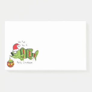 Weihnachtsbarsch Fischen Niedlicher Cartoon Post-it Klebezettel