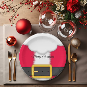 Weihnachtsbart, Roter Weihnachtsmann, Anzug Pappteller