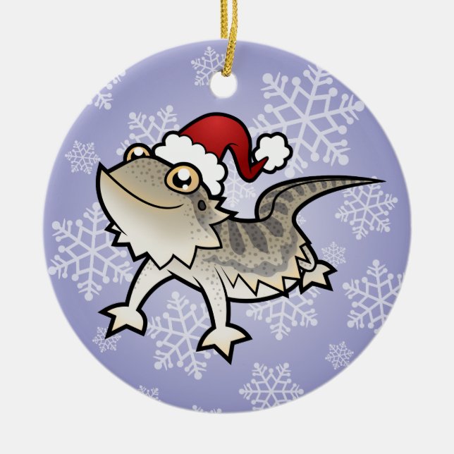 Weihnachtsbärtiger Drache/Rankins Drache Keramikornament (Vorne)