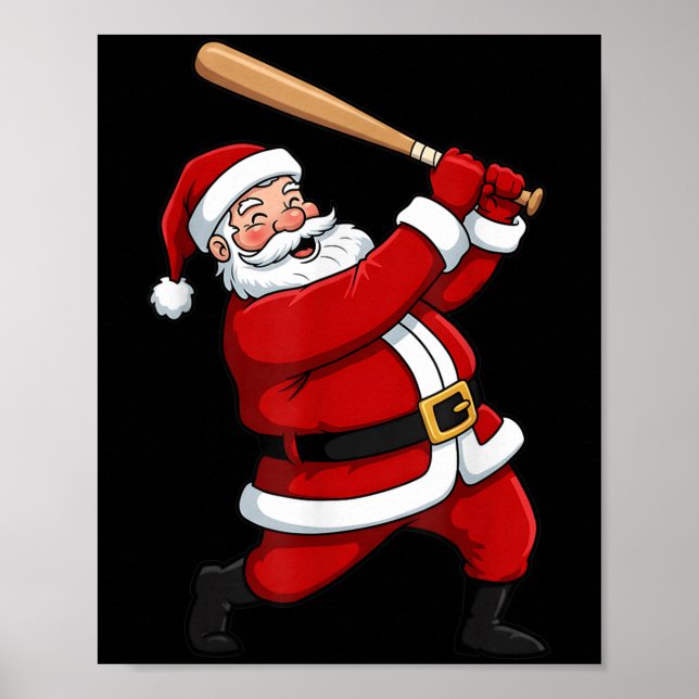 WeihnachtsBaseball Batter Weihnachtsfeier Weihnach Poster (Vorne)