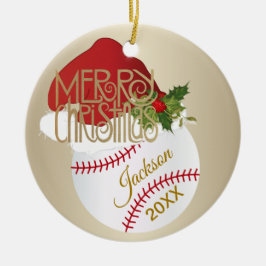 WeihnachtsBaseball Keramik Ornament
