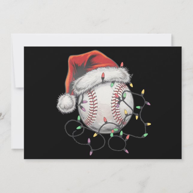 WeihnachtsBaseball-Spieler Feiertagskarte (Vorderseite)