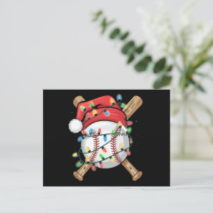 WeihnachtsBaseball-Spieler Feiertagspostkarte
