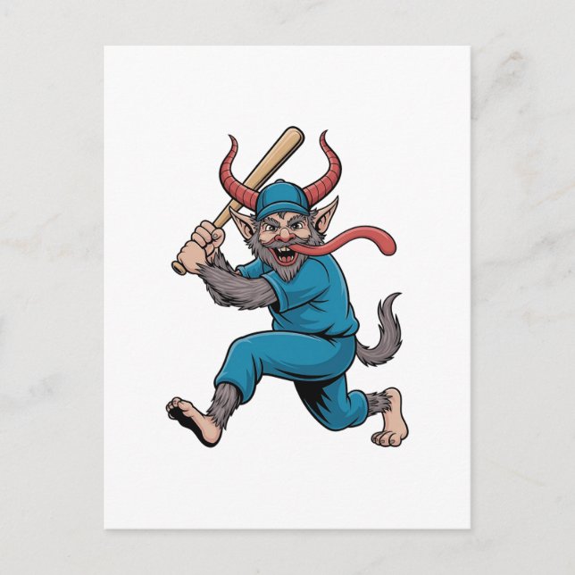WeihnachtsBaseball-Spieler Postkarte (Vorderseite)