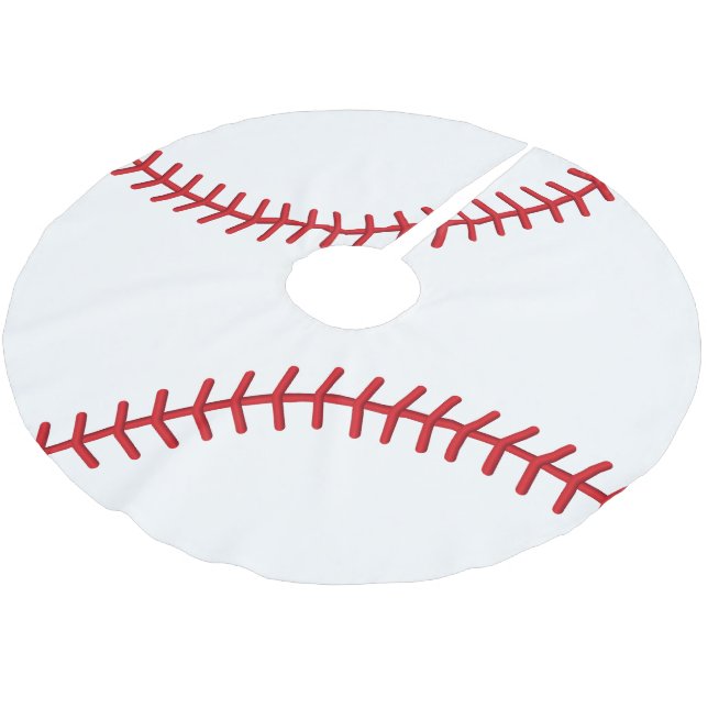Weihnachtsbaseball-Sport-Liebhaber Polyester Weihnachtsbaumdecke (Schrägansicht)