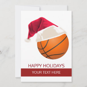 Weihnachtsbasketball Ball Santa Hut Grußkarten Feiertagskarte