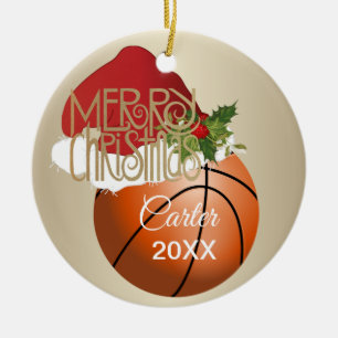 Weihnachtsbasketball Keramik Ornament