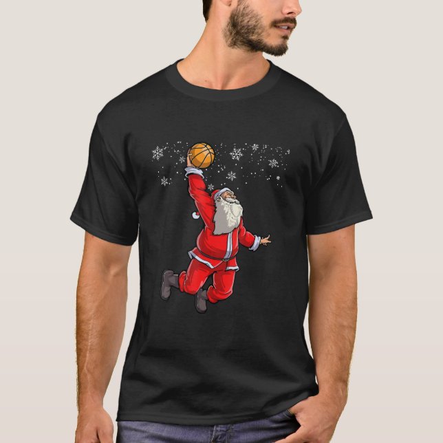 Weihnachtsbasketball Pajamas T-Shirt (Vorderseite)