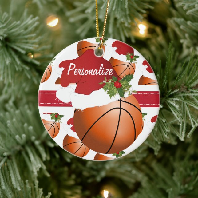 Weihnachtsbasketball Persönliche Gestaltung Keramik Ornament (Baum)