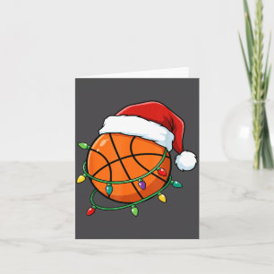 Weihnachtsbasketball Santa Hut Eingewickelt In Lic Karte