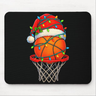 Weihnachtsbasketball Santa Sport Xmas Grafik Kunst Mousepad