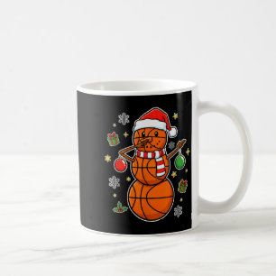 Weihnachtsbasketball-Schneemann-Spieler-Santa-Desi Kaffeetasse