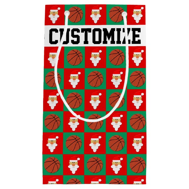 Weihnachtsbasketball und Name des benutzerdefinier Kleine Geschenktüte (Vorderseite)