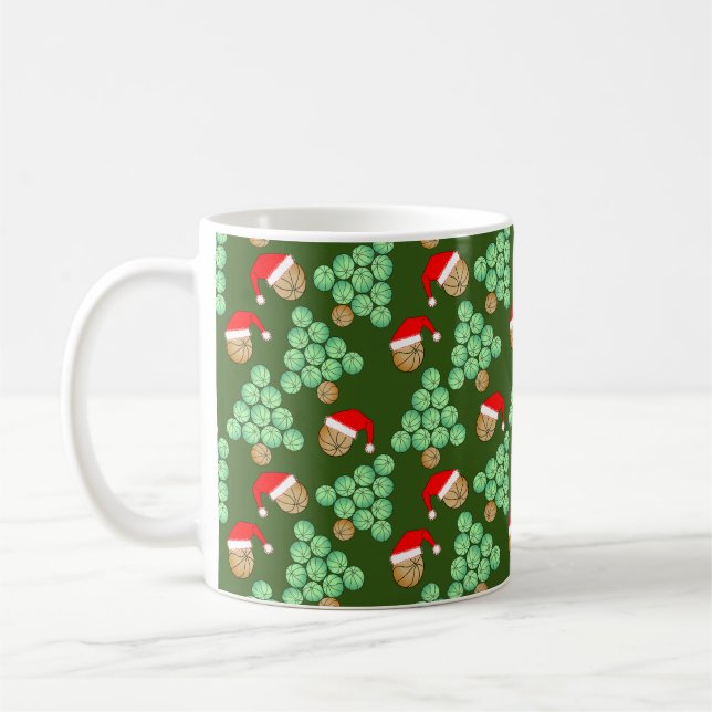 Weihnachtsbasketball Weihnachtsmannmützen Kaffeetasse (Links)