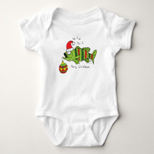 Weihnachtsbass Fischen Niedlicher Cartoon Baby Strampler
