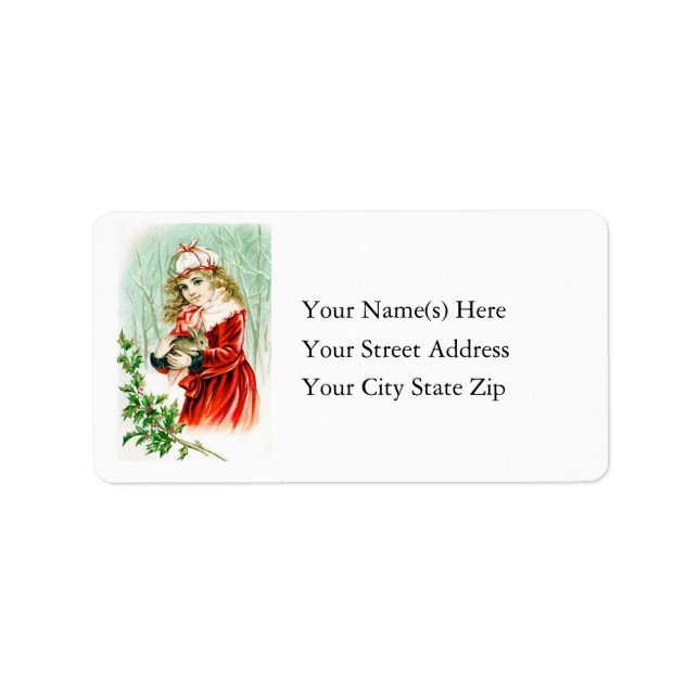 Weihnachtsbastel & Mädchenadresse Adressaufkleber (Vorne)