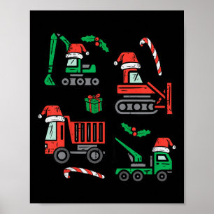Weihnachtsbau Fahrzeuge LKW Xmas Kinder Bo Poster
