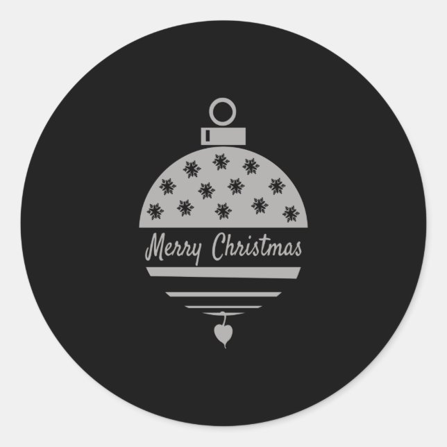 Weihnachtsbauble Frohe Weihnachten Runder Aufkleber (Vorderseite)