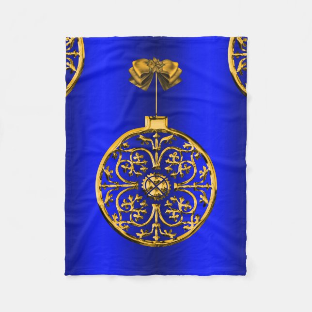 Weihnachtsbaubles auf Blue Fleecedecke (Vorderseite)