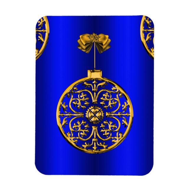 Weihnachtsbaubles auf Blue Magnet (Vertikal)